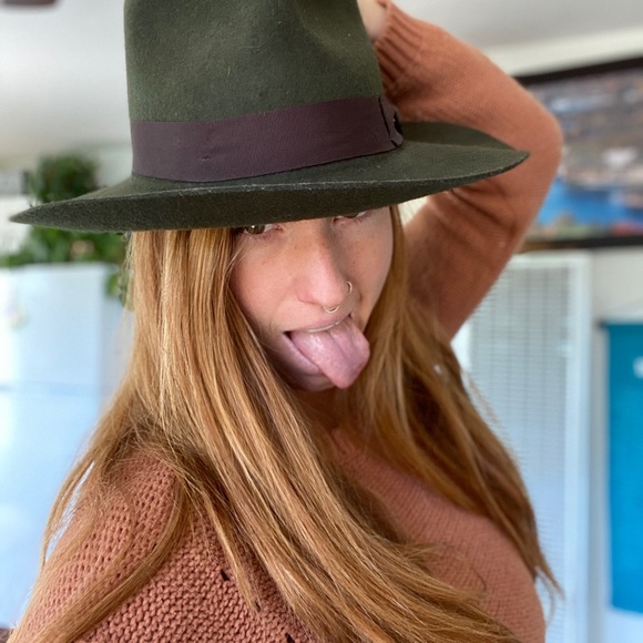 Dark Green Braxton Fedora Hat Small main image 2